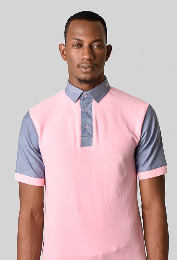 A twist of Chambray _ (Front) _ Pink _ David Andre Collection