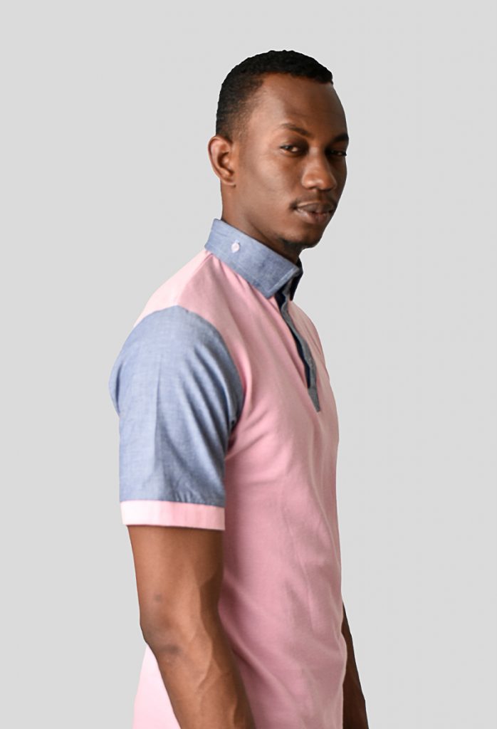 A twist of Chambray _ (Side) _ Pink _ David Andre Collection